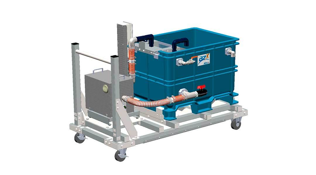 気泡と水流、2つの流体で洗う「AZx二流体根菜洗浄機」。野菜洗浄の常識